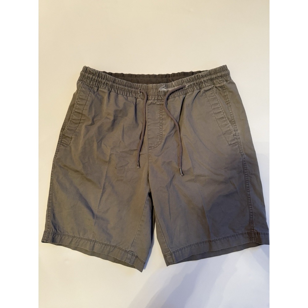 Copper & Oak Men Medium Gray Shorts Drawstring Cotton Casual Elastic Waist Flaws